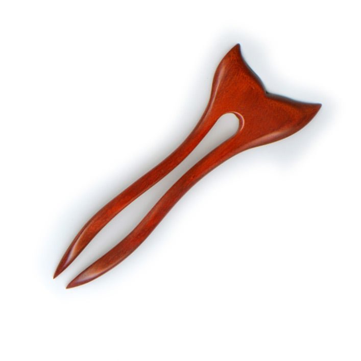 Finny leg-prong wooden hair fork by Designs by Baerreis
