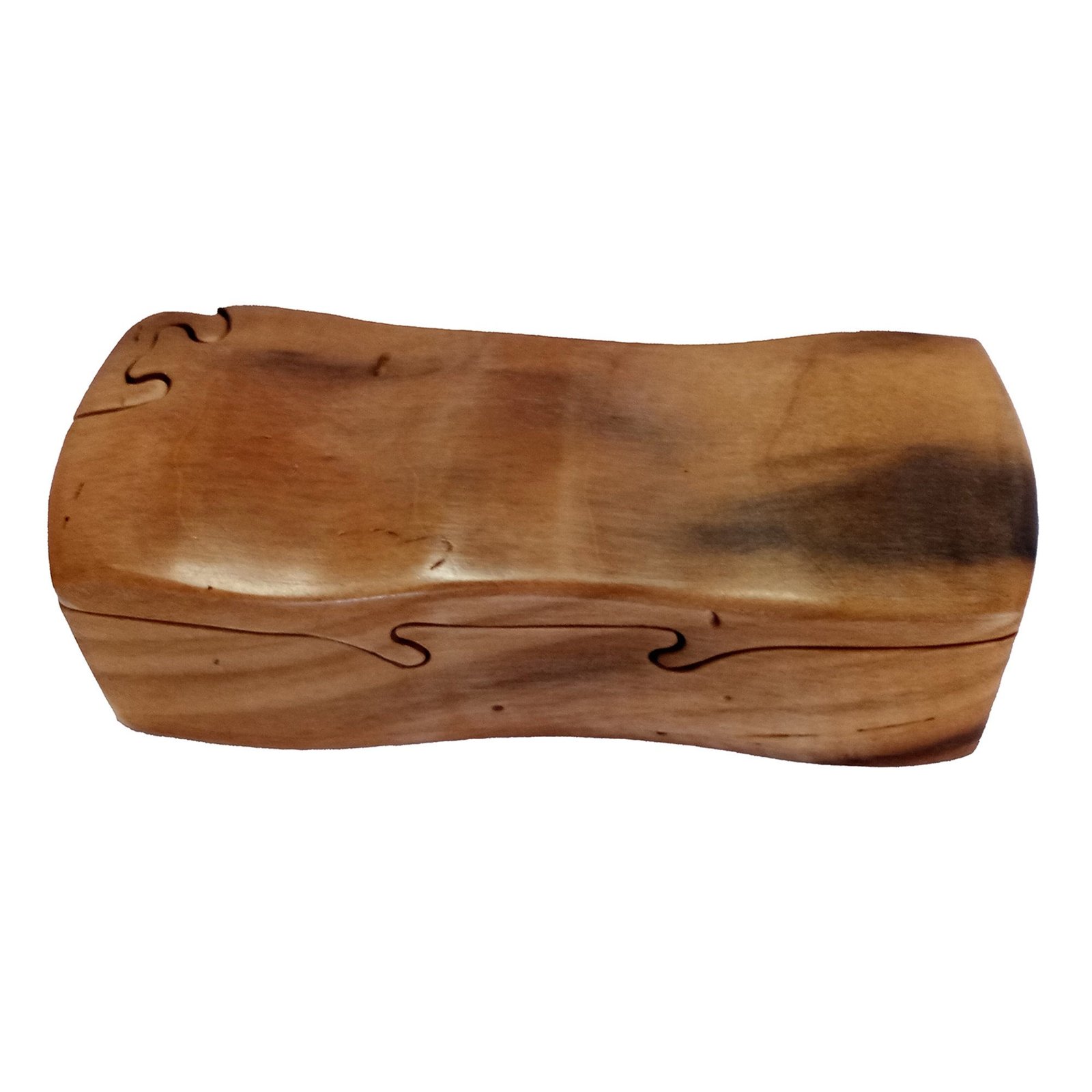 Mineral poplar bandsawn puzzle box with variegated grain by Designs by Baerreis